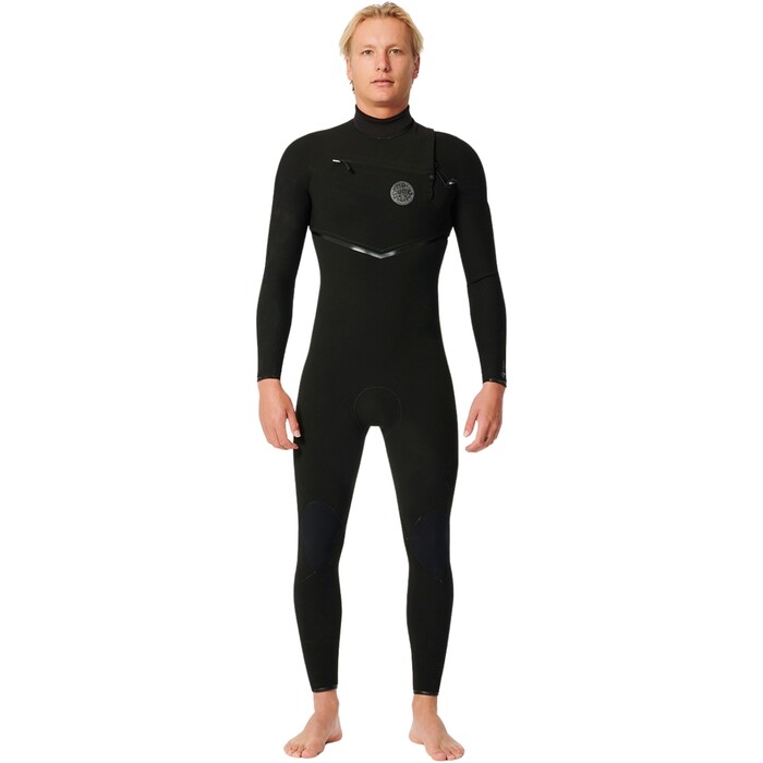 2024 Rip Curl Mens E Bomb 4/3mm Chest Zip Wetsuit 14ZMFS - Black